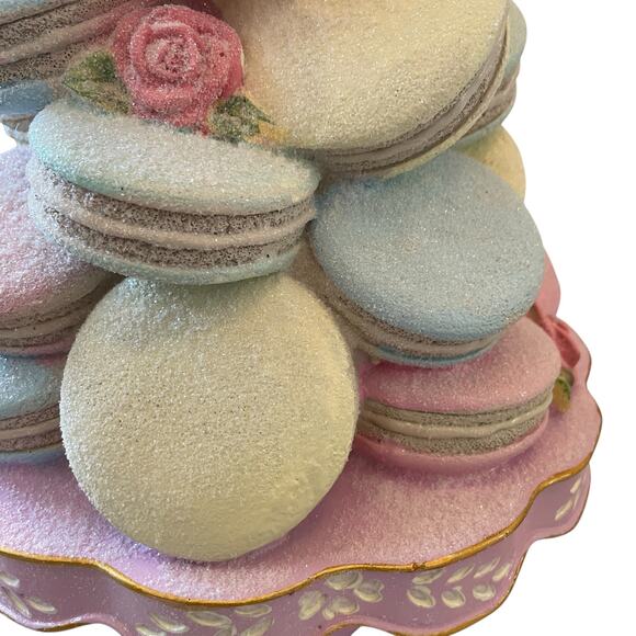 Sweet Treats Pastel Macarons on a Pedestal Stand 16in Easter Holiday Decor NEW - Picture 6 of 15